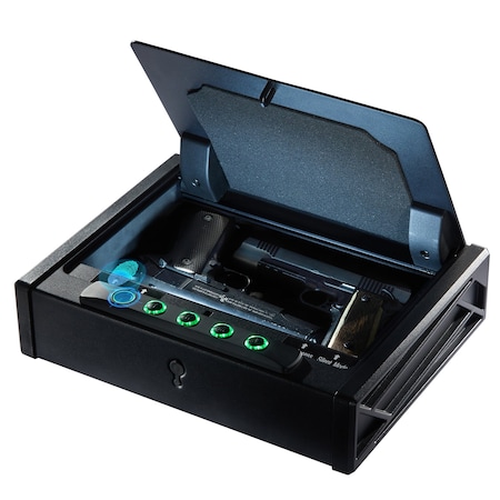 Soulyi Pistol Safe, Biometric Lock, 14 lbs, .5 cu ft, Up to 4 Pistols SSZ01FB
